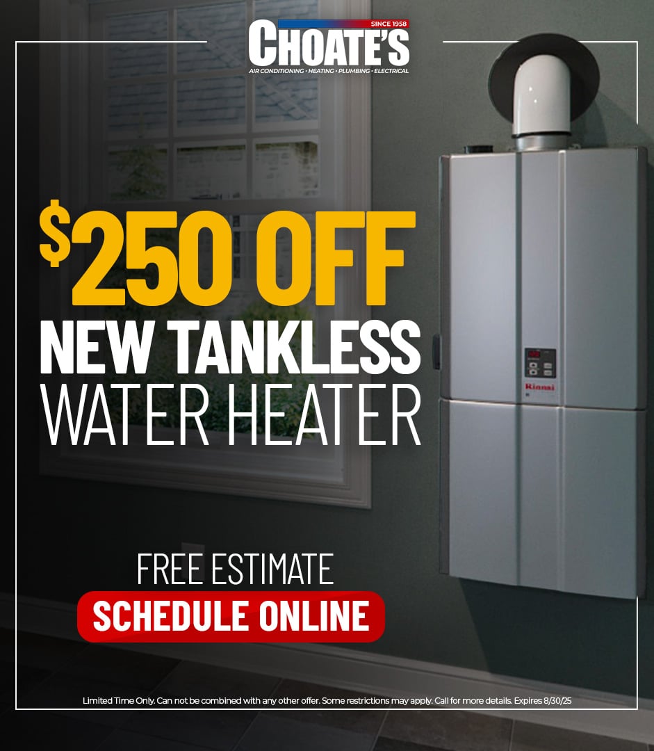 choates tankless water heater special
