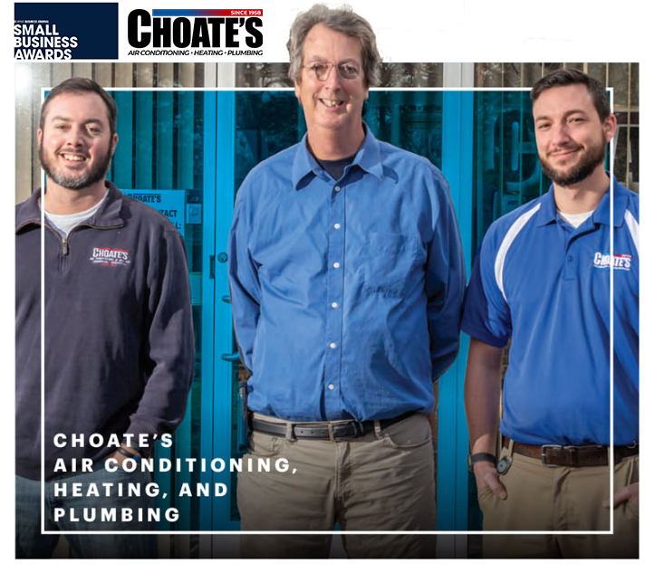 Featured image for “Choate’s Air Conditioning, Heating and Plumbing Wins Memphis Business Journal’s Small Business Award”