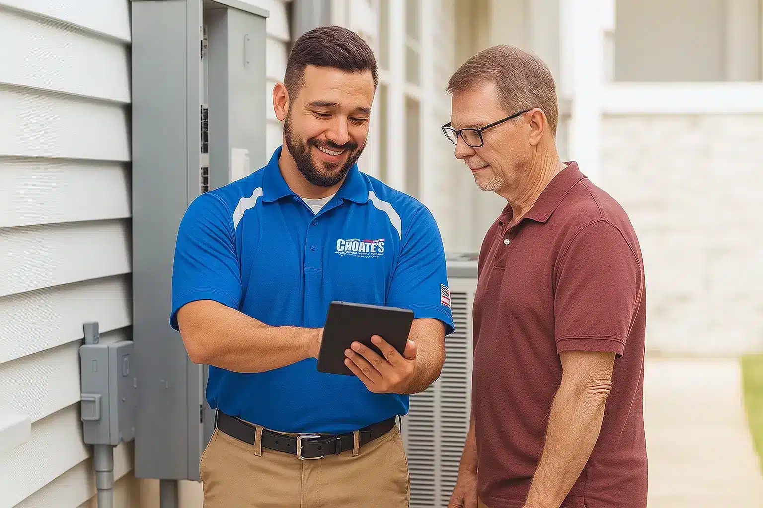 hvac repair technician servicing home in oxford ms